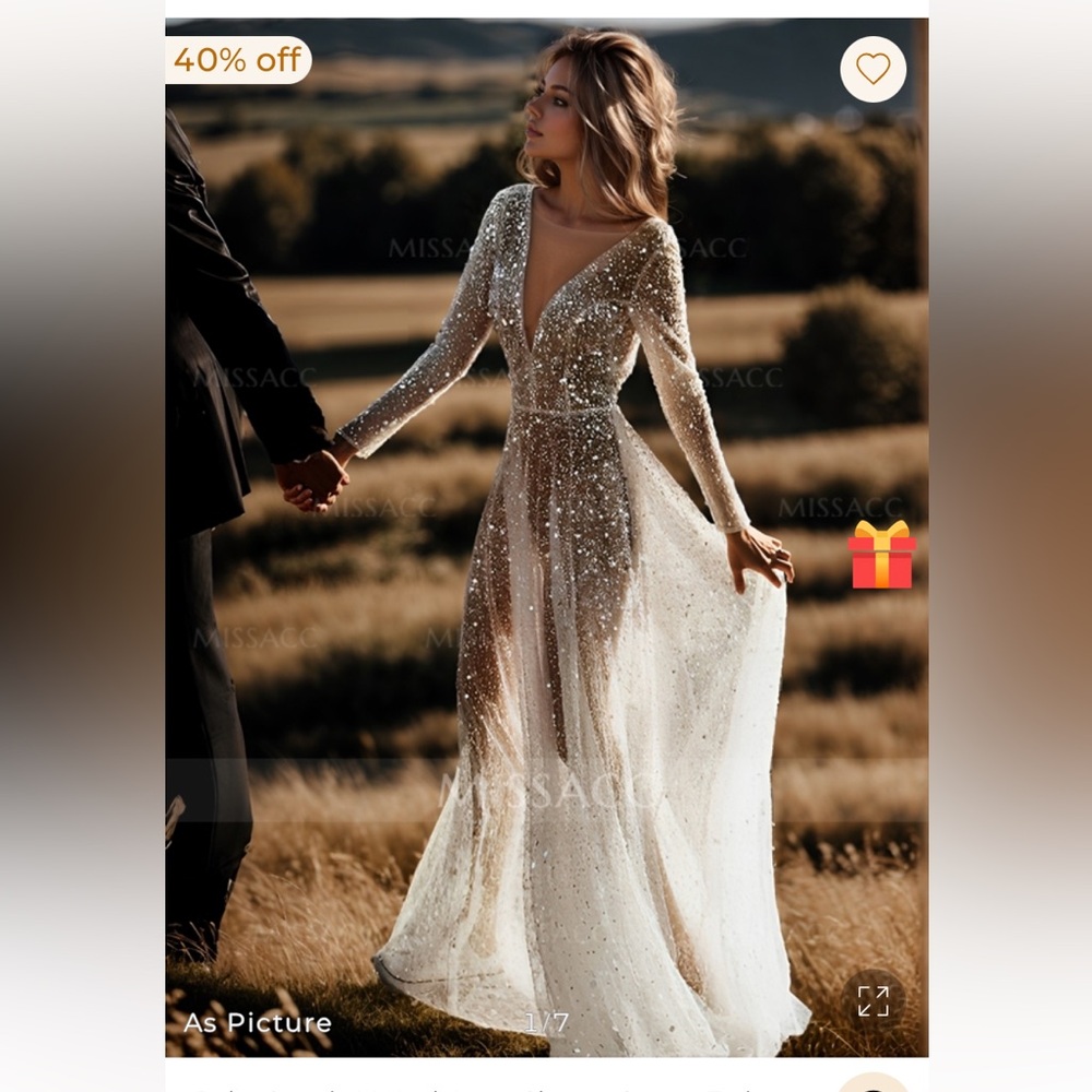 Elegant Cream Wedding Dress